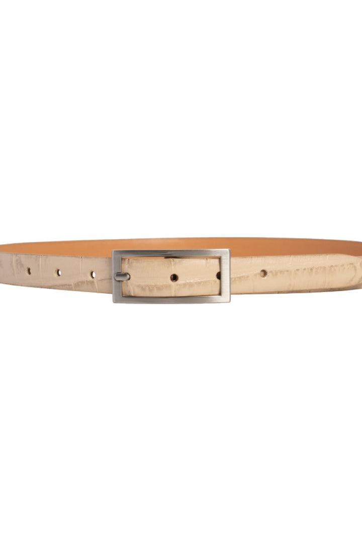 allie croc belt - beige
