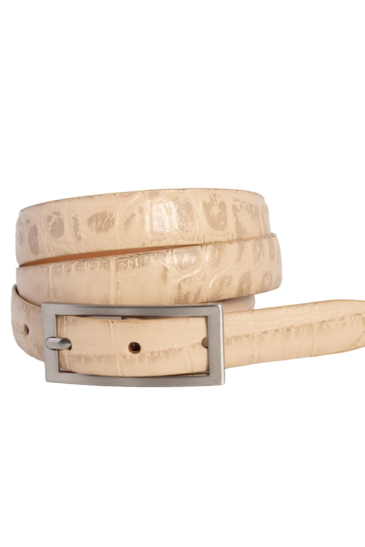 allie croc belt - beige