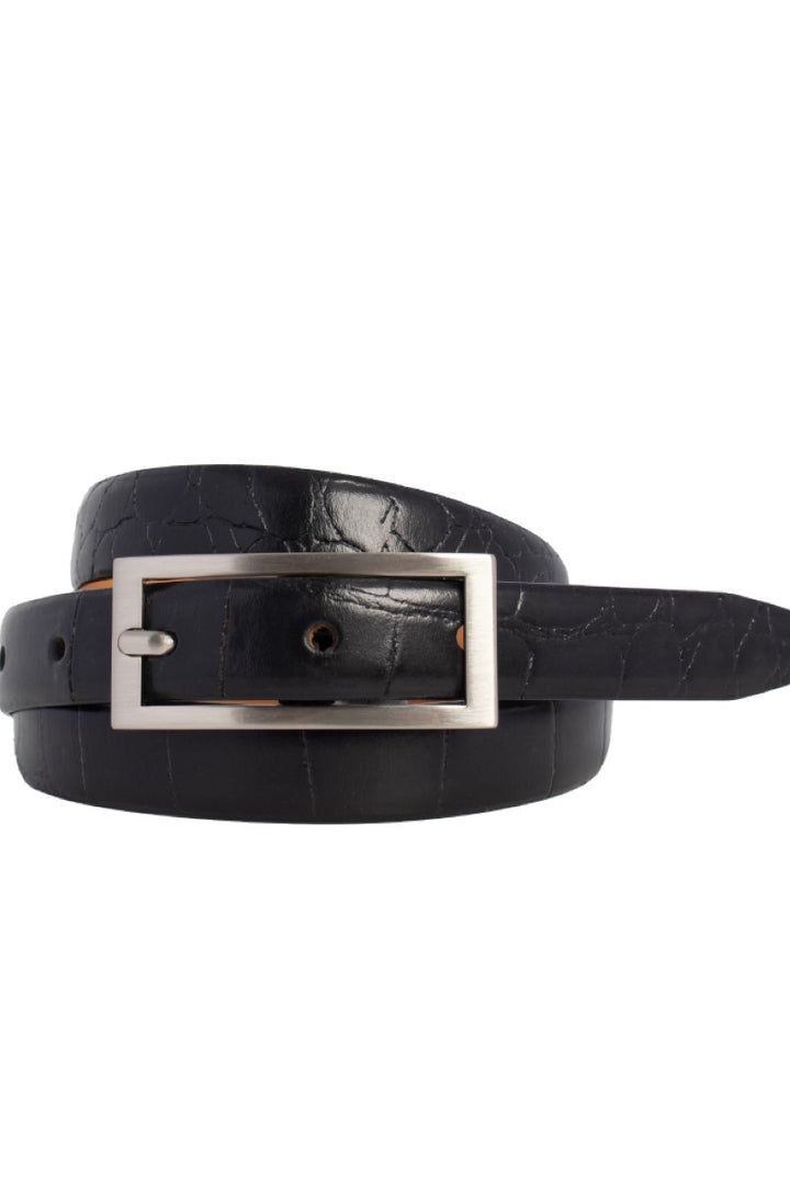 allie croc belt - black
