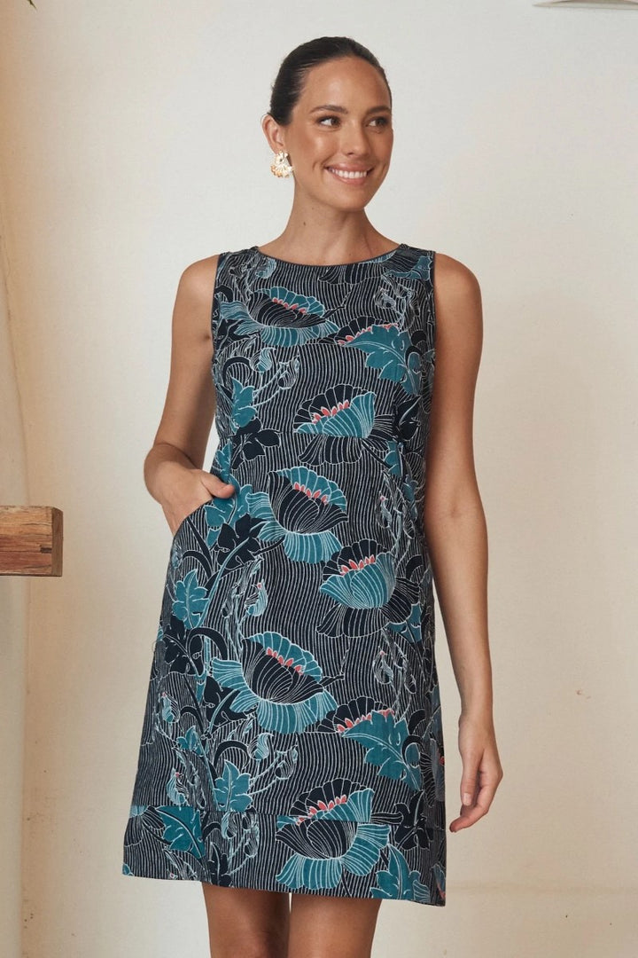 Alana Dress | Lotus Navy