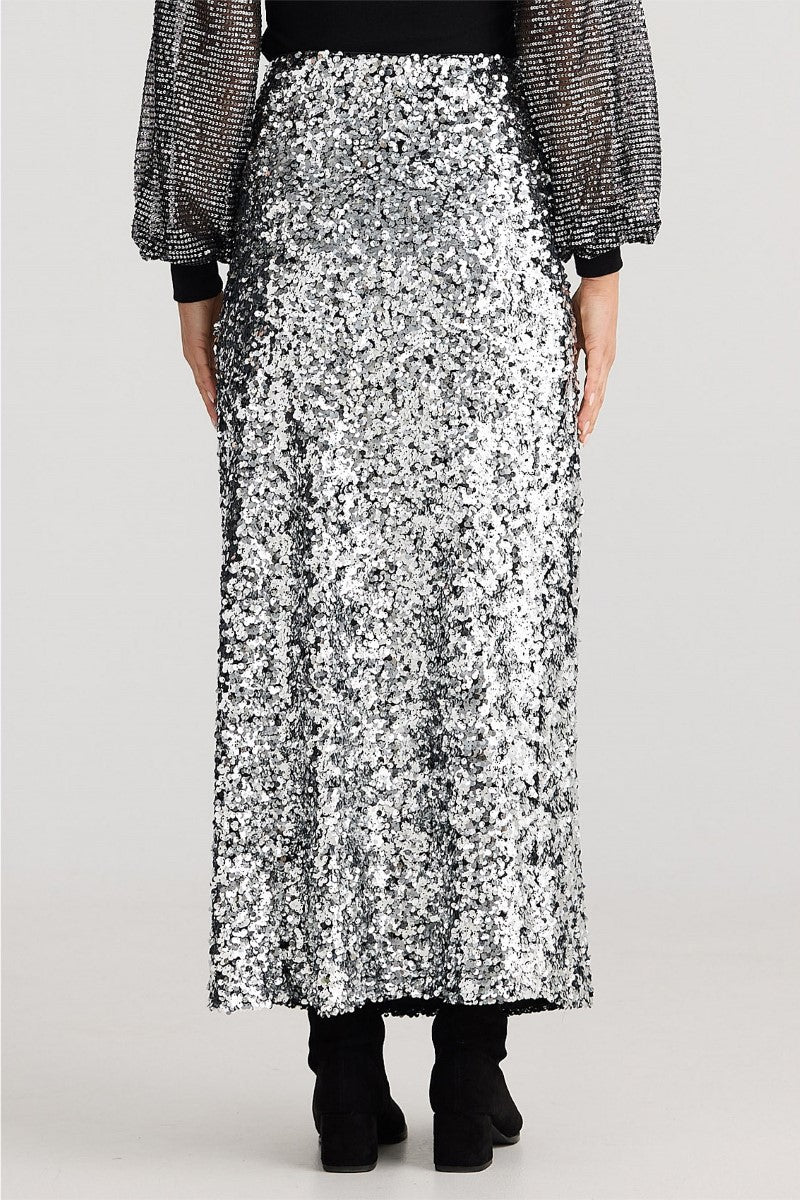 Paris Skirt | Silver Sequin