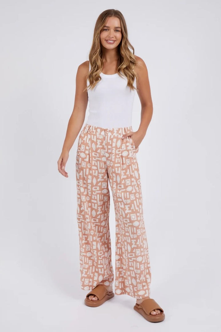 Foxwood Etched Geo Pant | Clay