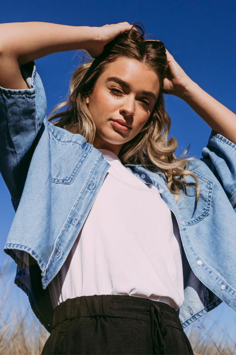 Hutton Denim Shirt | Light Blue