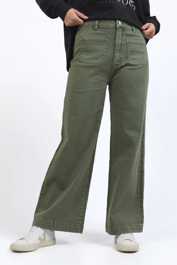 Sarah Wide Leg Jean | Green