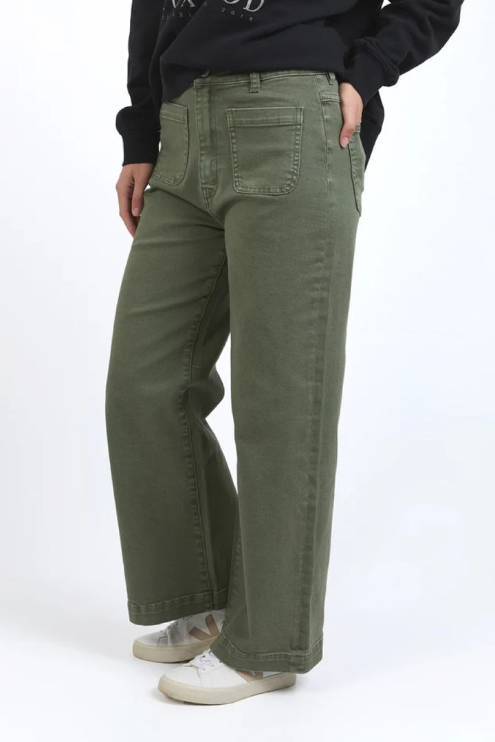 Sarah Wide Leg Jean | Green