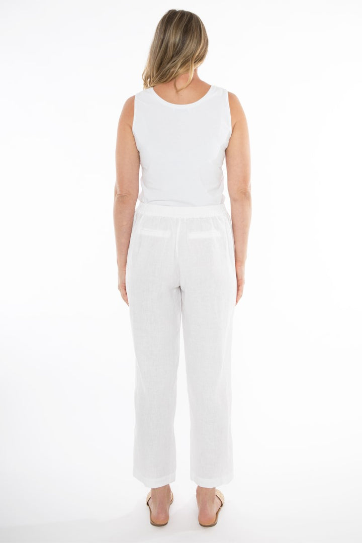 Jump 7/8 Linen Pant | White