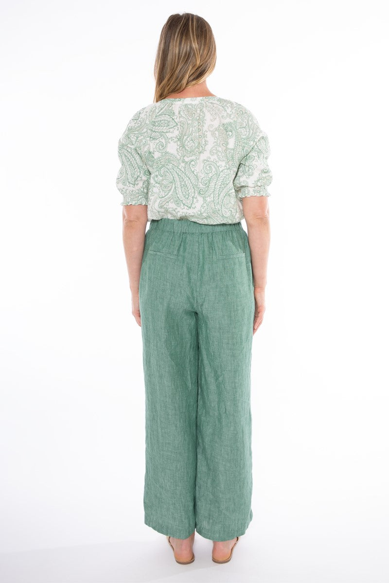 Jump Wide Leg Linen Pant | Honeydew