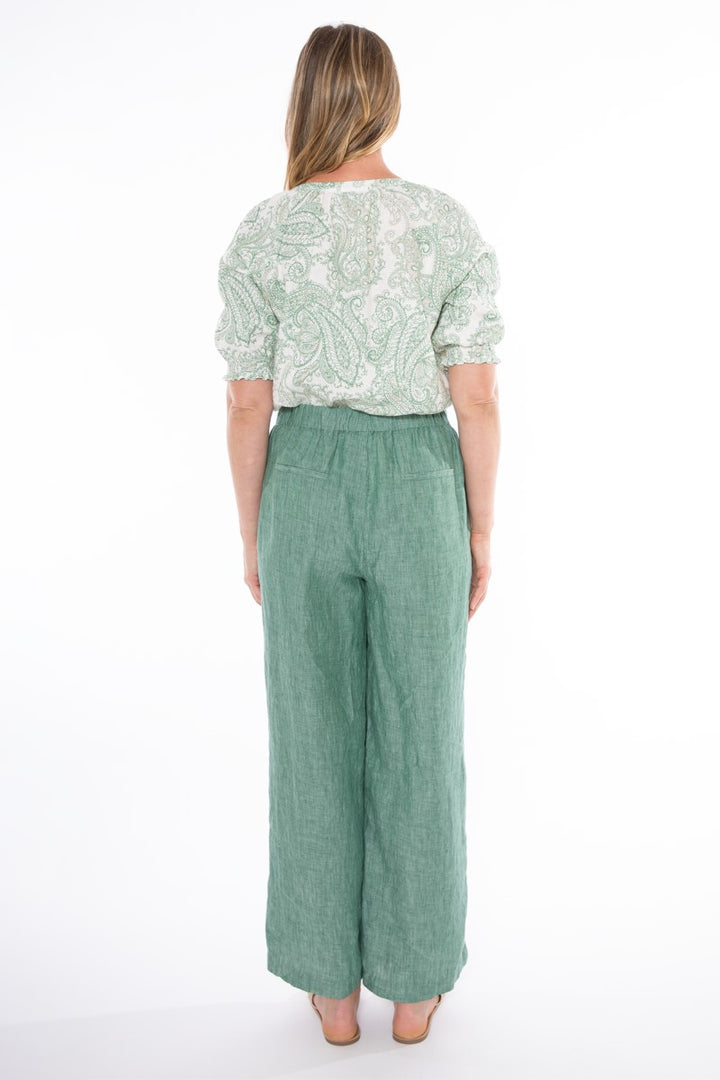 Jump Wide Leg Linen Pant | Honeydew