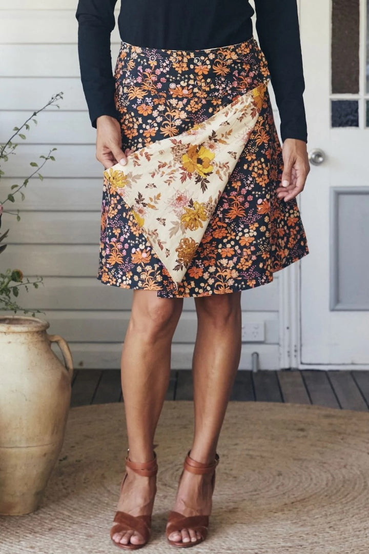 Jaya Reversible Skirt | Cassia/Tigerlily