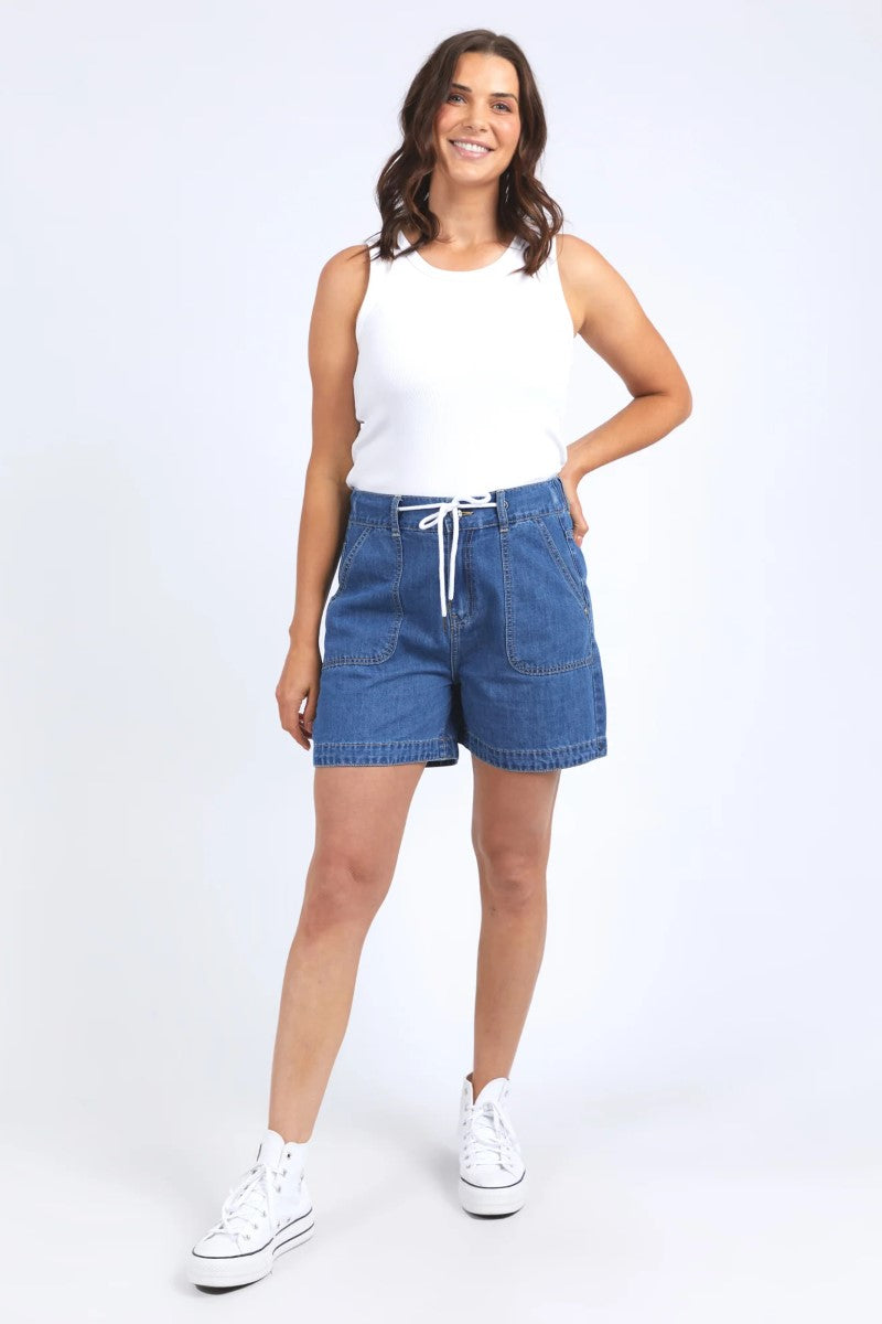 Mina Denim Short | Mid Blue
