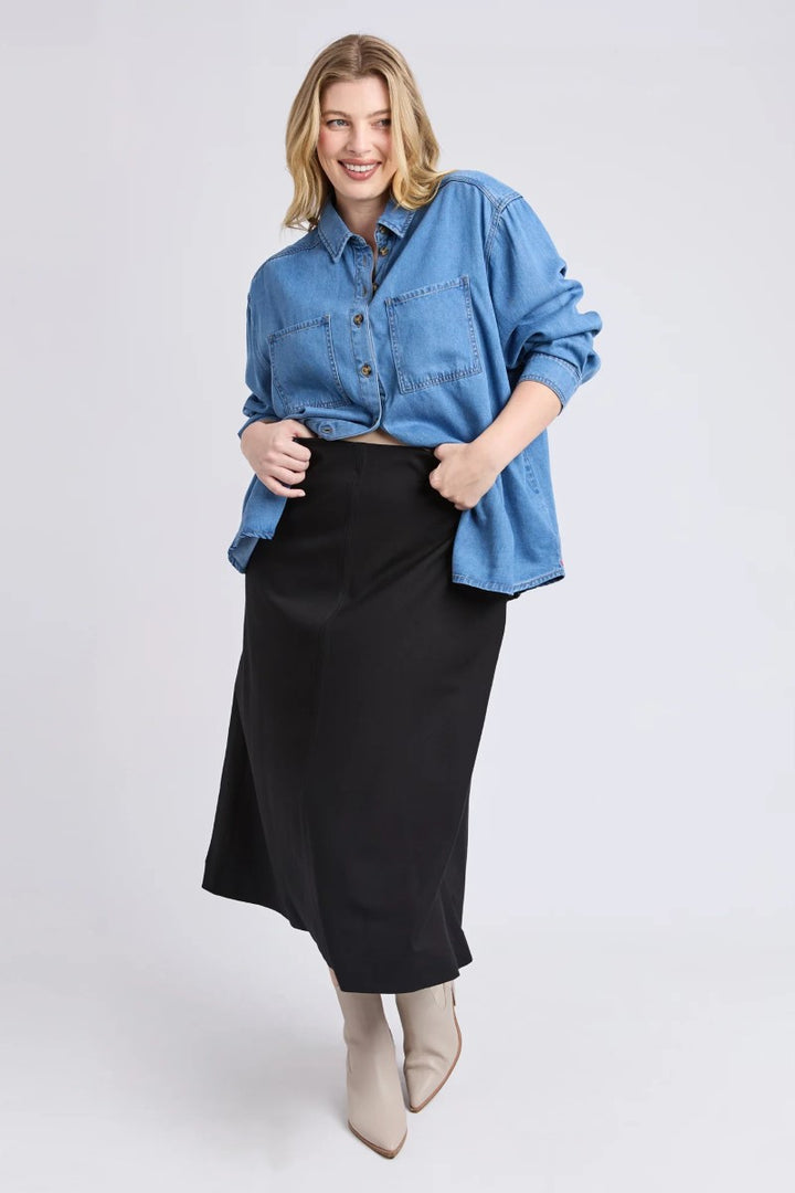 Penny Ponte Skirt | Black