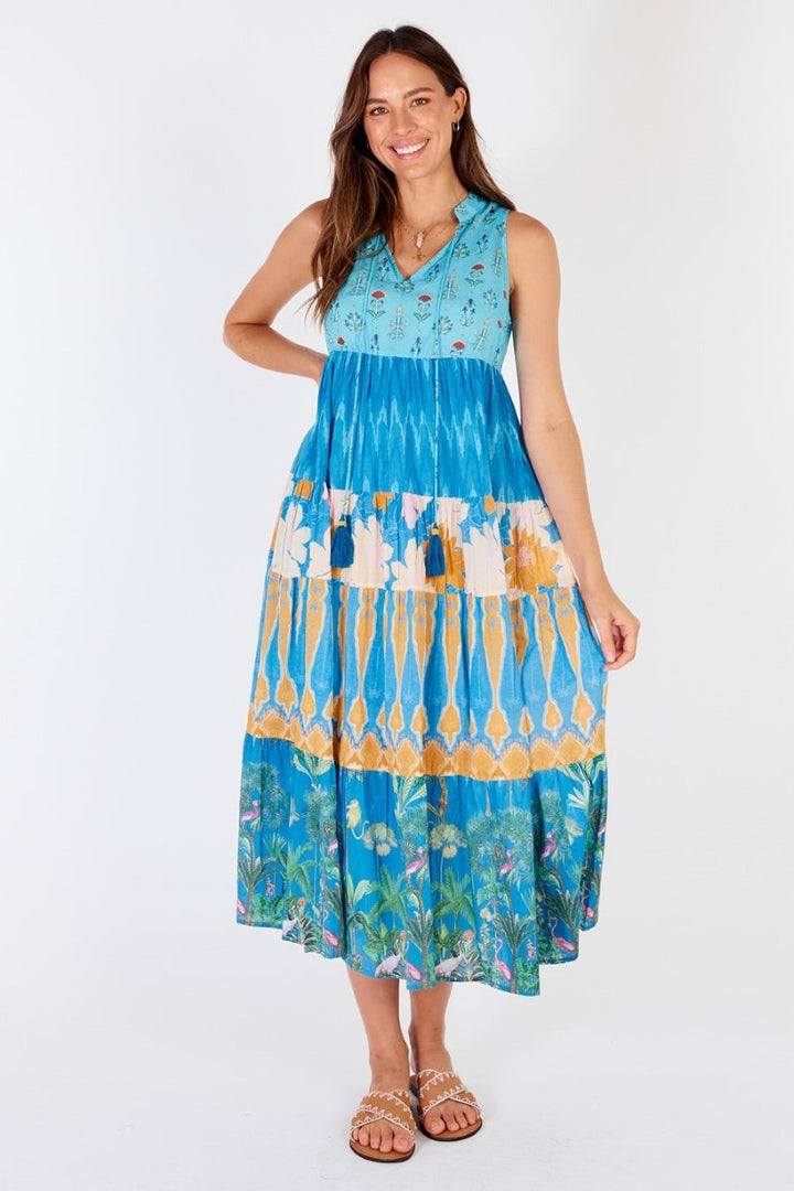 Rubyyaya Jadore Patch Maxi Dress | Blue