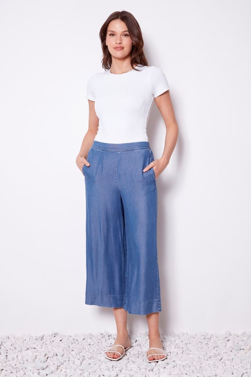 Tencel Crop Pant | Blue Wash