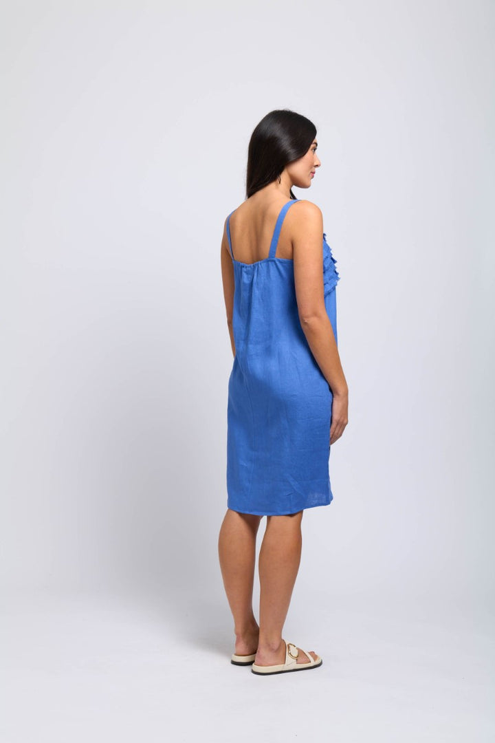 Foil Pleats Dreams Dress | Bold Blue