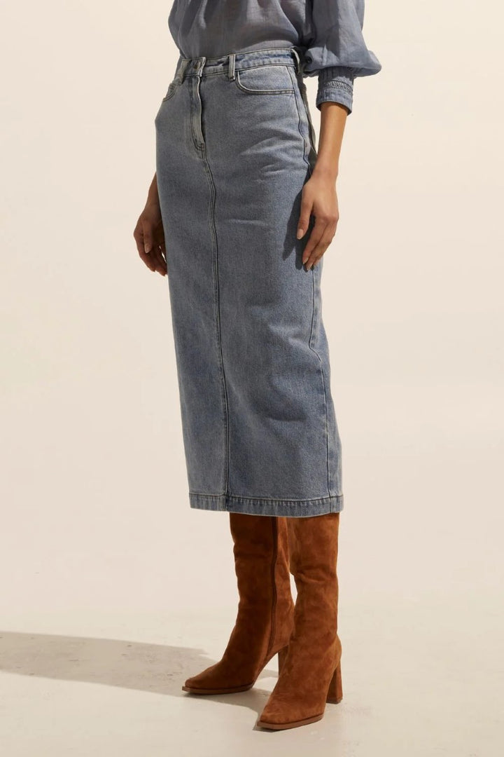 Zoe Kratzmann Accord Skirt | Washed Denim