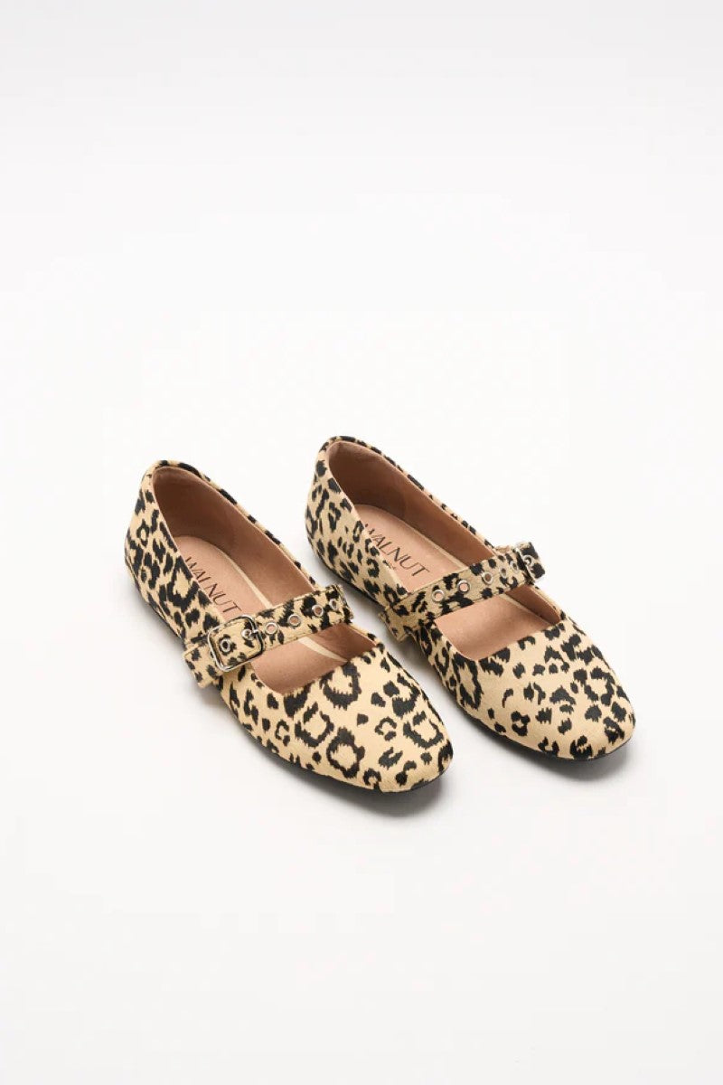 Bianca Leather Ballet | Beige Leopard