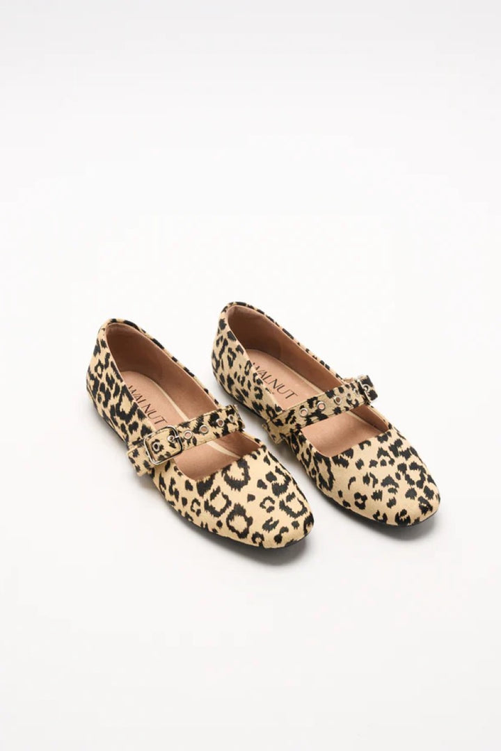 Bianca Leather Ballet | Beige Leopard