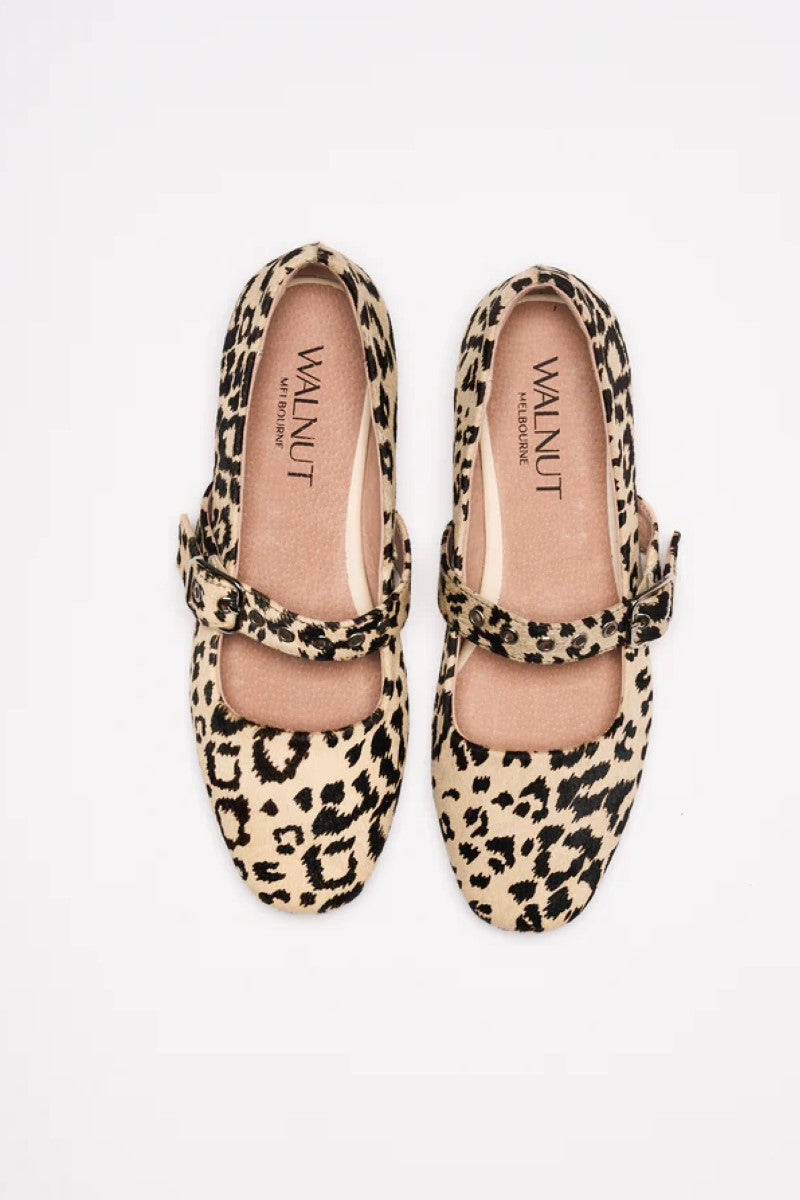 Bianca Leather Ballet | Beige Leopard