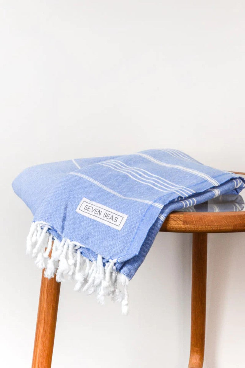vintage picnic blanket - royal blue