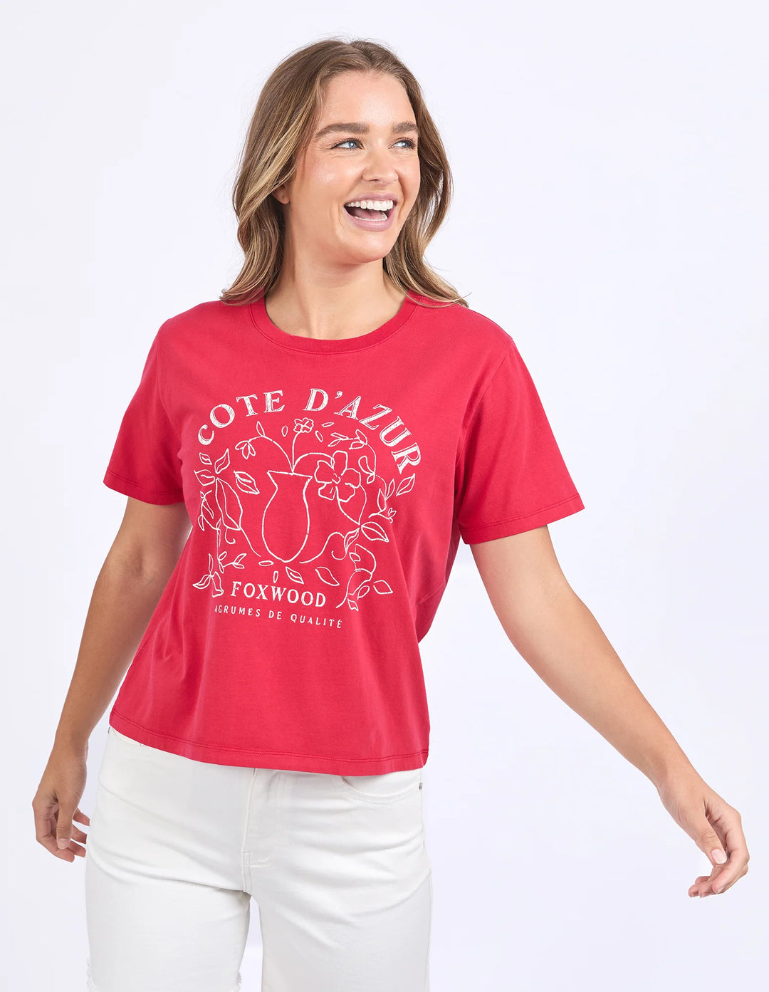 Cote D'Azur Tee | Crimson