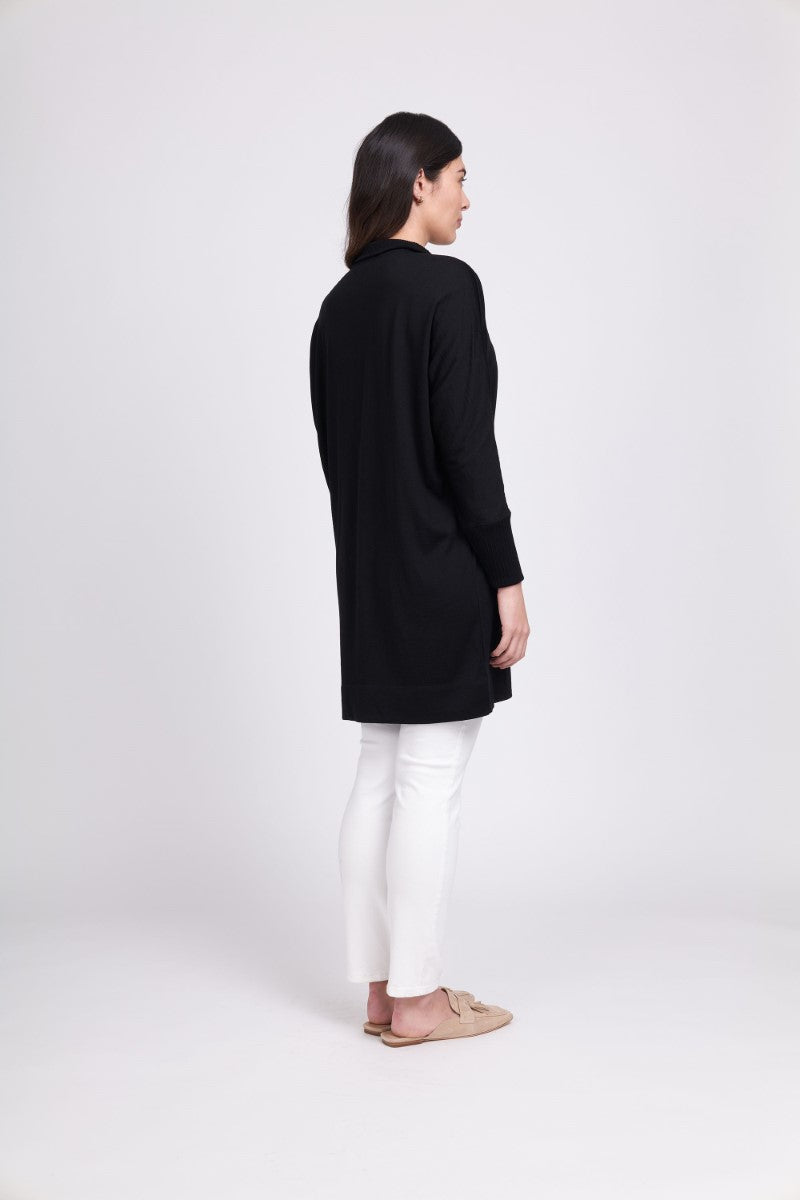 Foil Zip Line Tunic | Black