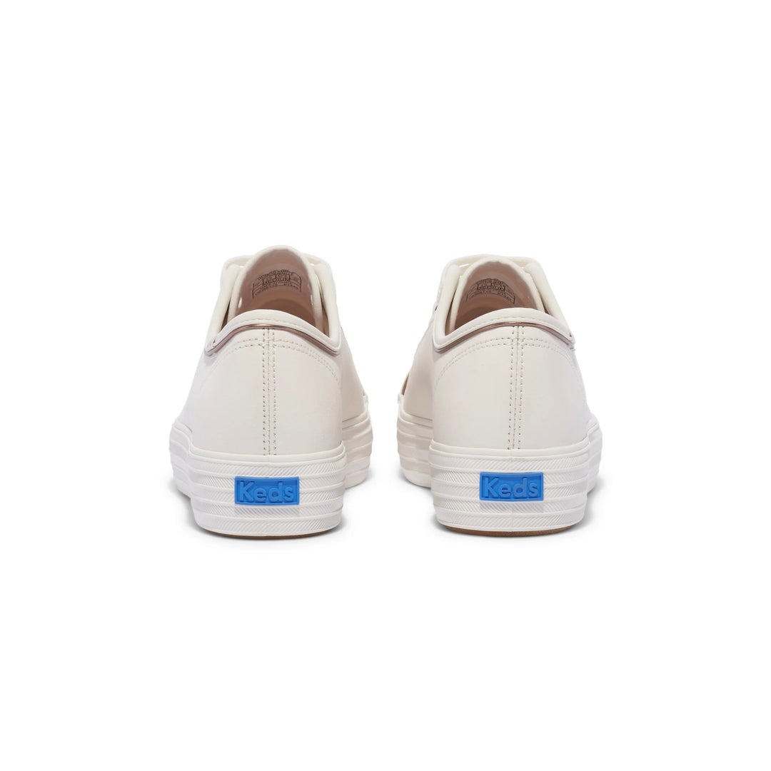 Keds Triple Kick Leather Shoes | White/Rose Gold