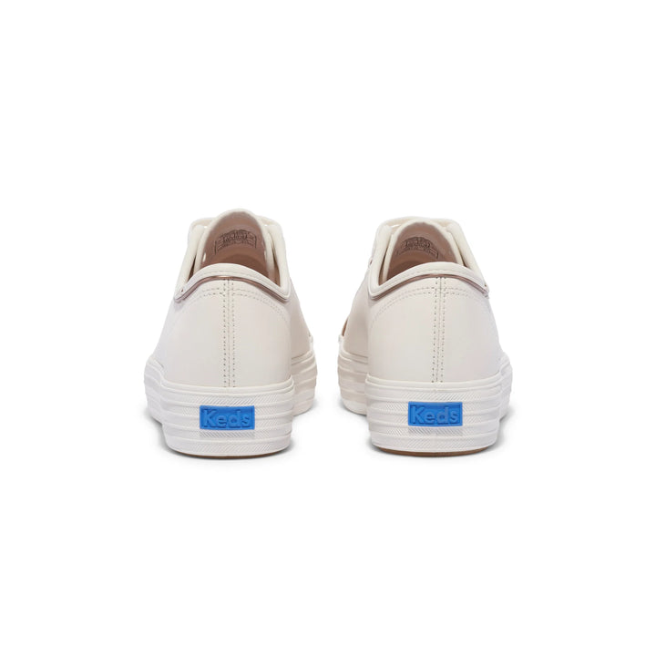 Keds Triple Kick Leather Shoes | White/Rose Gold