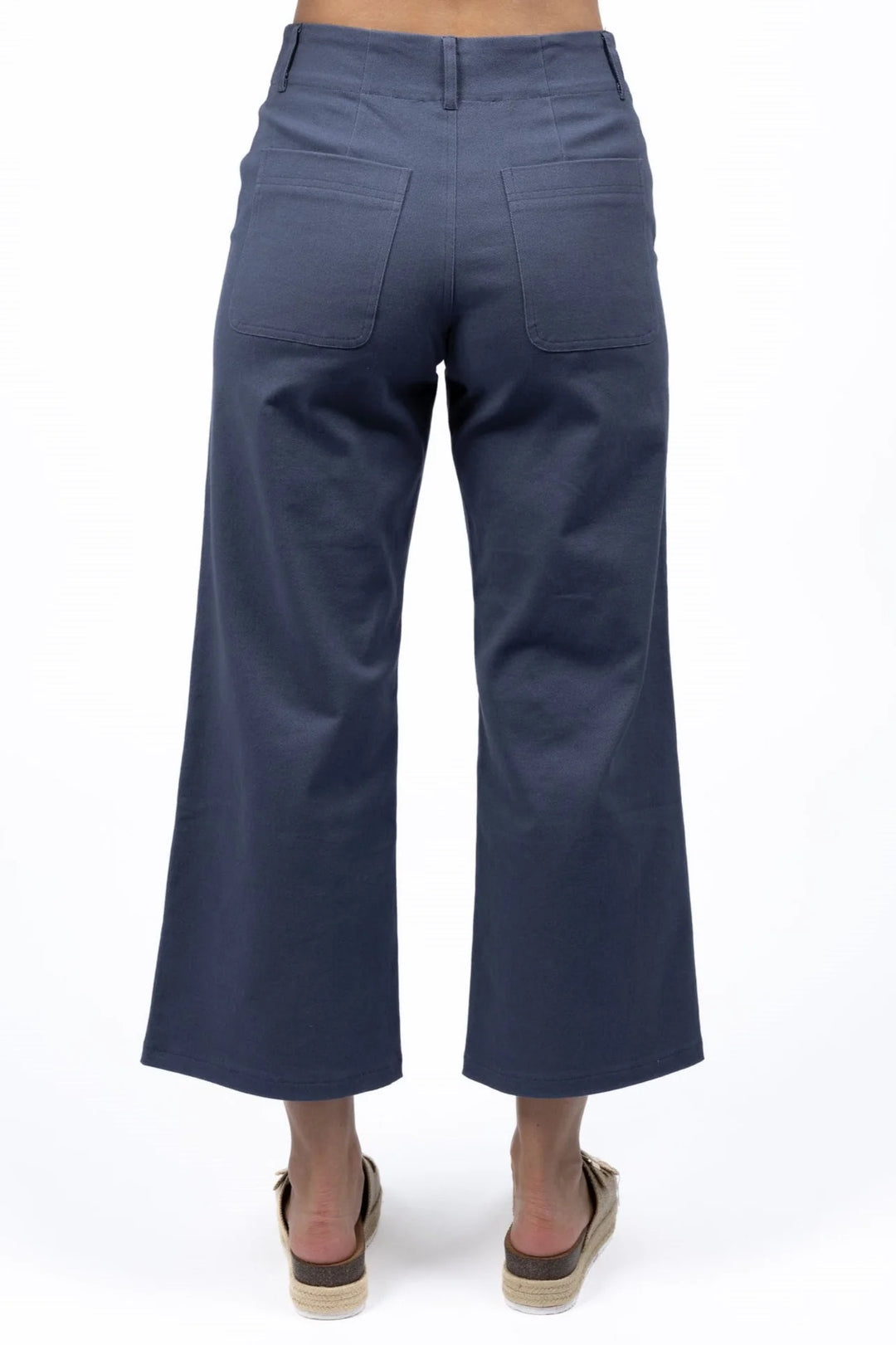 Navy blue pants on a white background