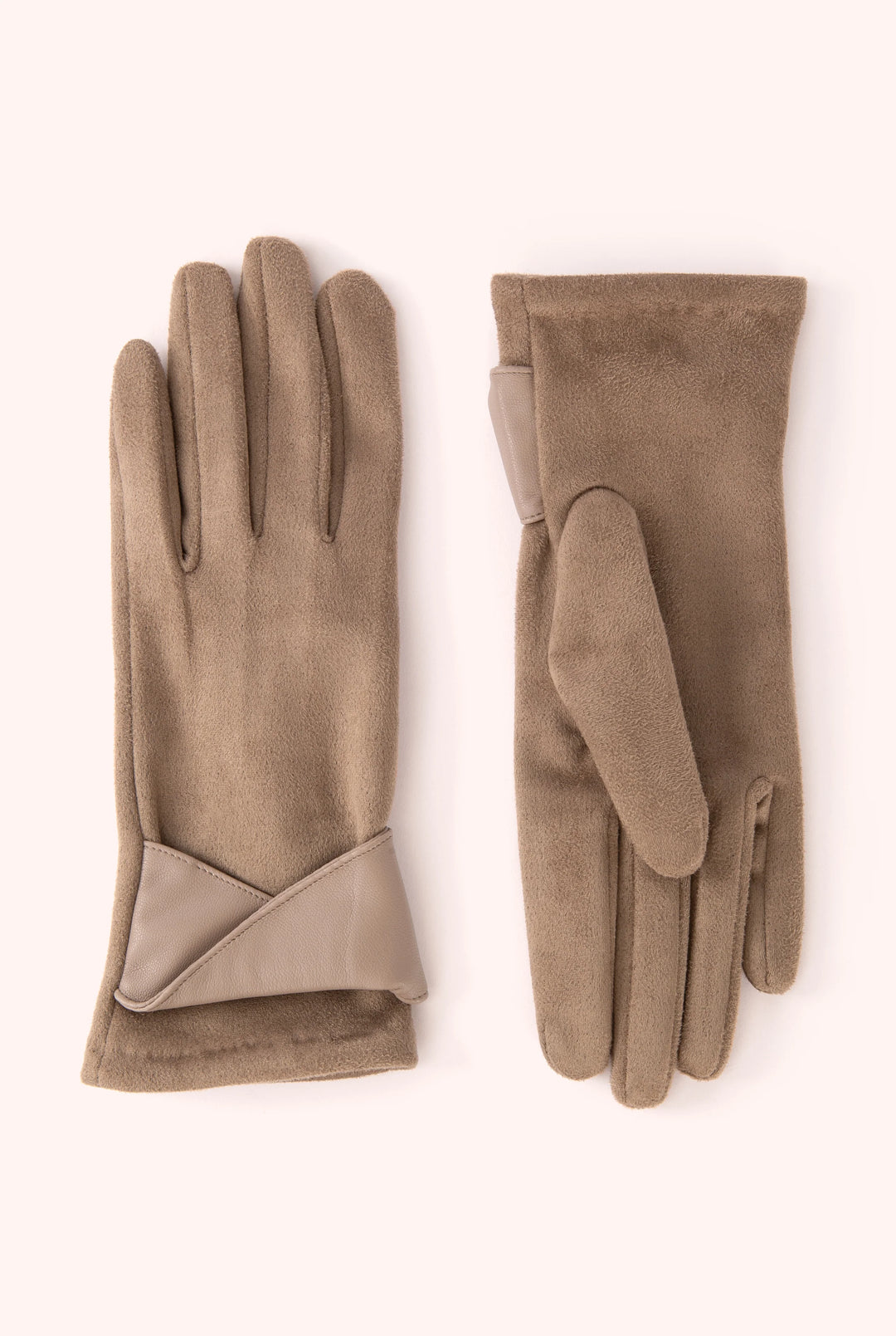 Pair of brown gloves on a white background