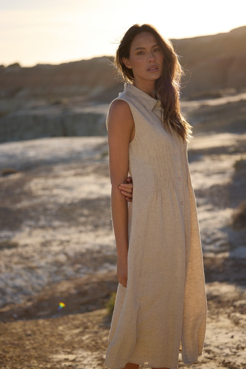 Florentine Dress | Natural Jacquard