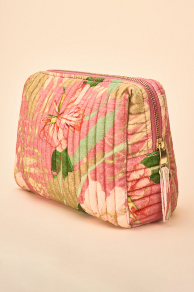 Power Large Quilted Washbag | Delicate Tropical Candy