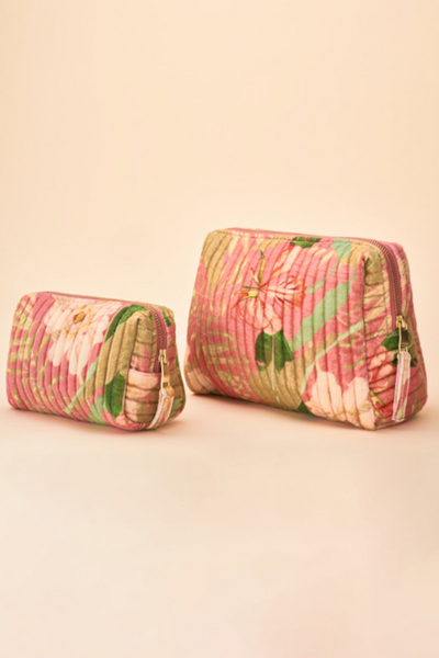 Power Large Quilted Washbag | Delicate Tropical Candy