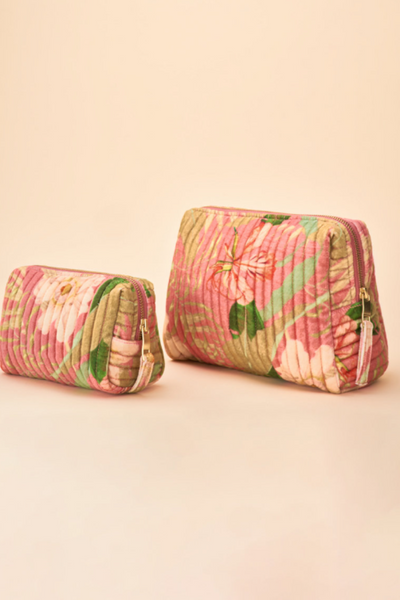 Powder Small Quilted Vanity Bag | Delicate Tropical Candy