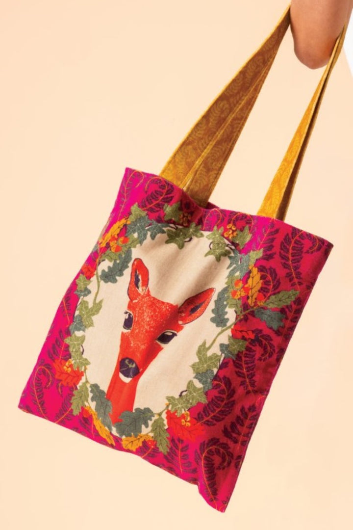 Powder Velvet Tote Bag Enchanted Doe | Fuchsia
