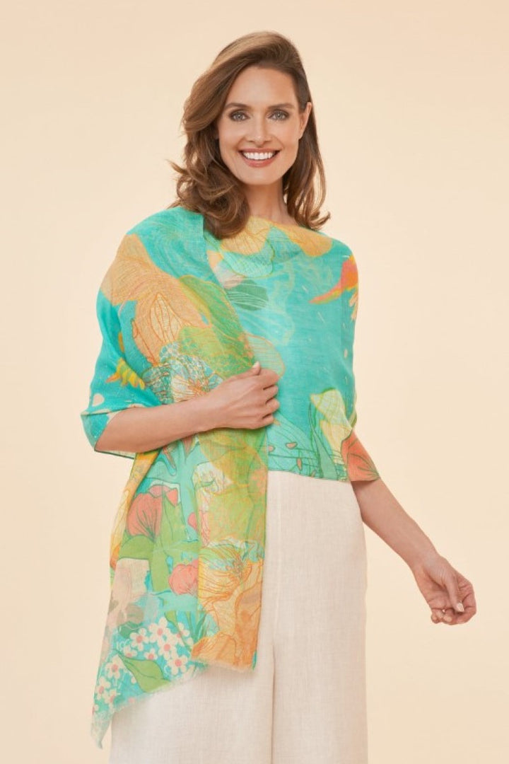 Powder Linen Scarf | Hummingbird