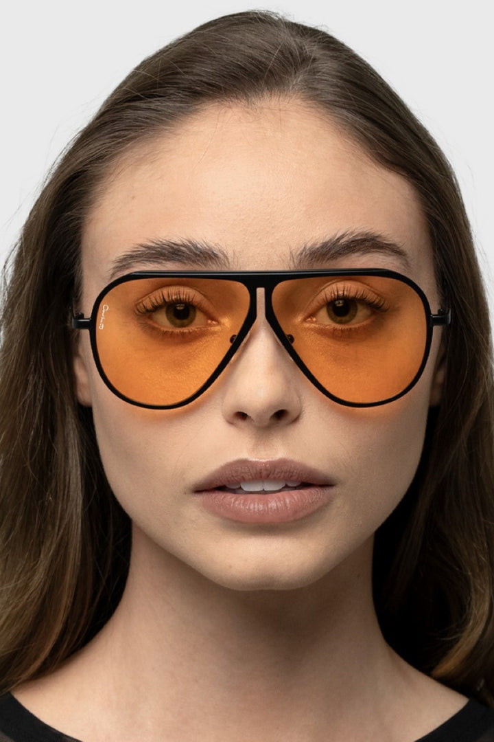 ava sml sunglasses - black/orange