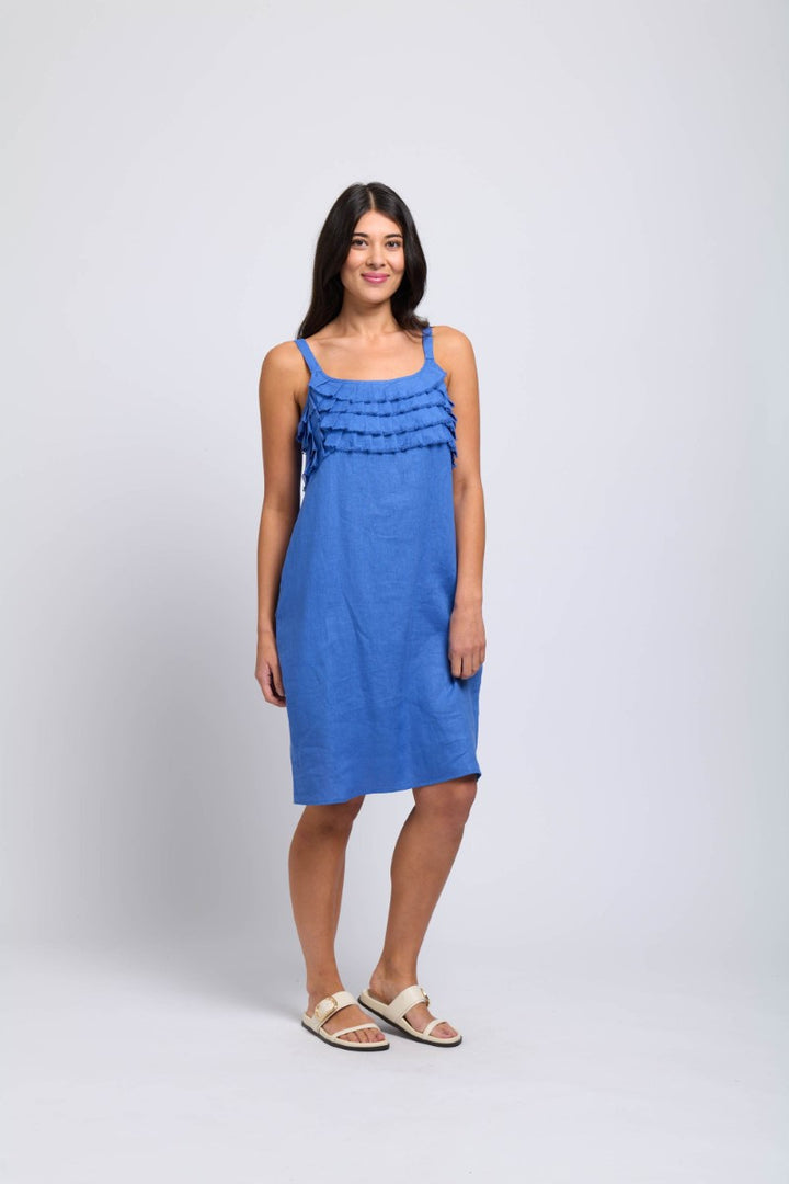 Foil Pleats Dreams Dress | Bold Blue