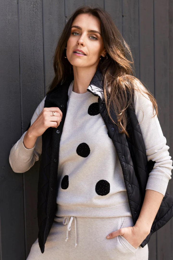 Reversible Quilted Vest | Black