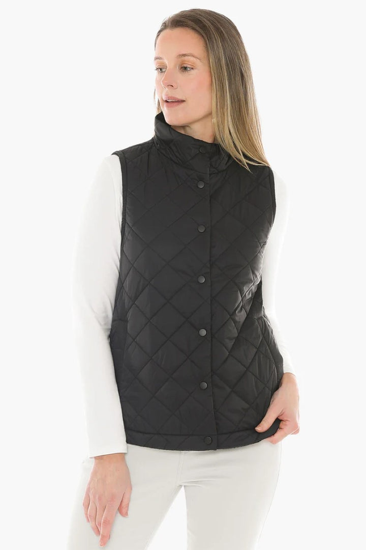 Reversible Quilted Vest | Black