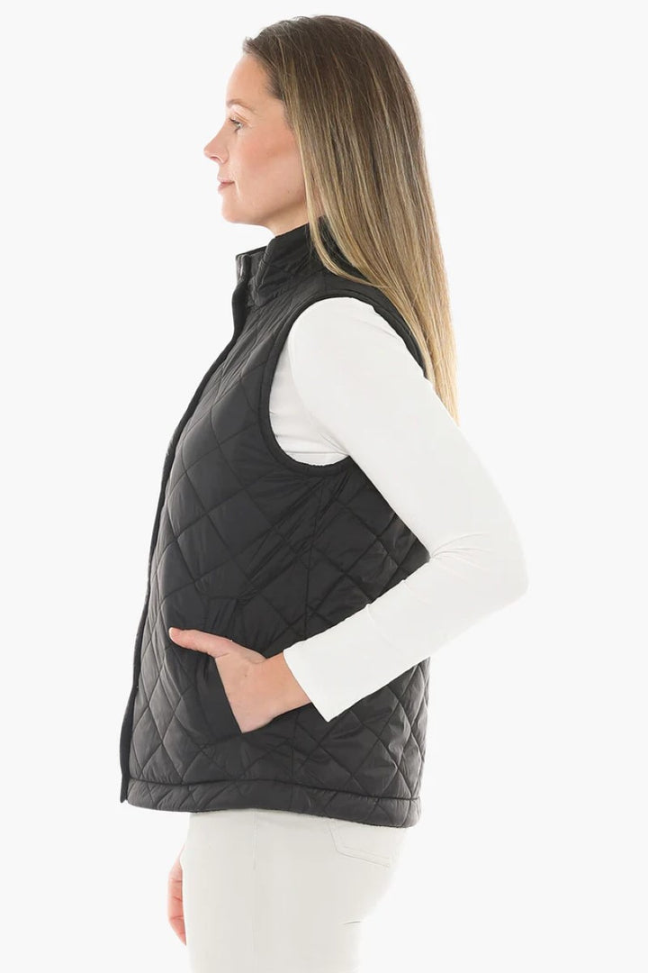 Reversible Quilted Vest | Black