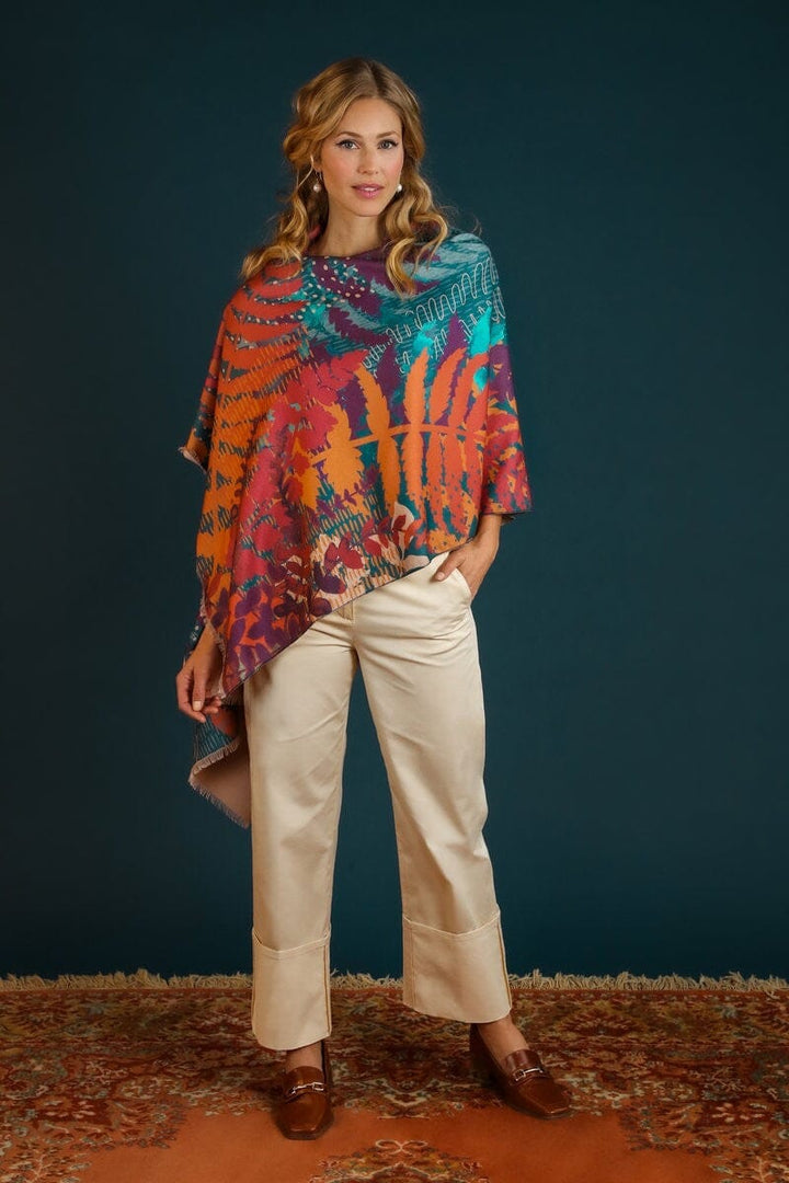 forest foliage scarf - teal SCARF Powder