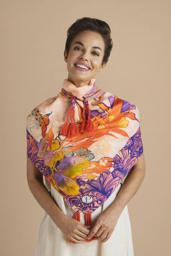 hummingbird silk scarf SCARF Powder