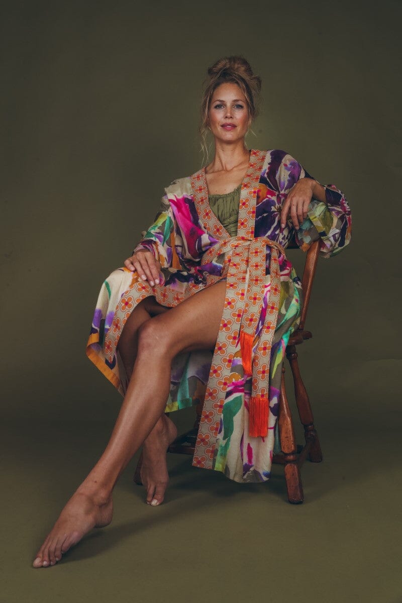 kimono iris - sage kimono Powder