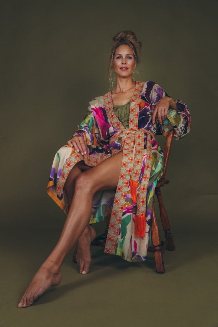 kimono iris - sage kimono Powder