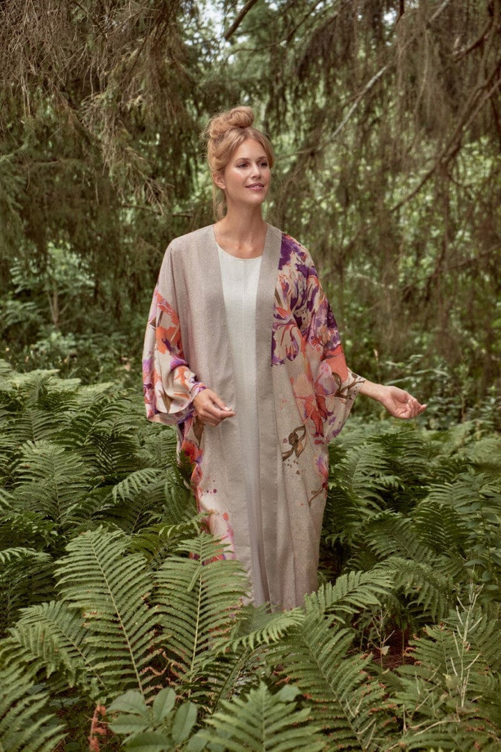 kimono orchid & iris - coconut kimono Powder