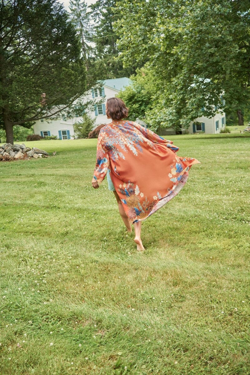 kimono trailing wisteria - terracotta kimono Powder