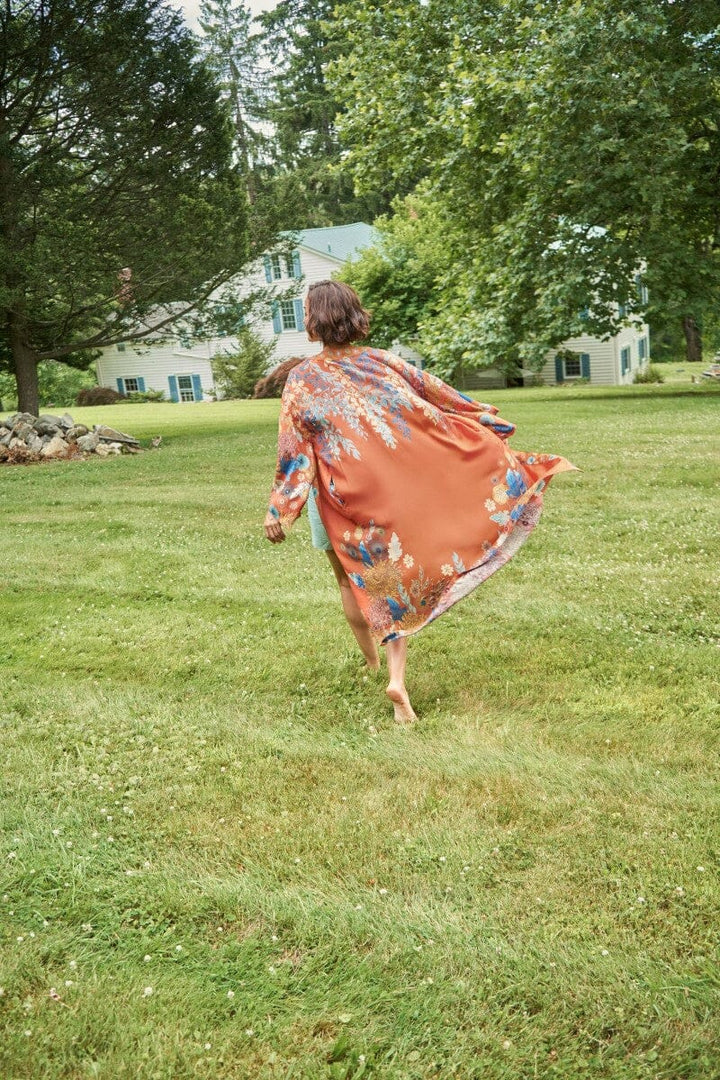kimono trailing wisteria - terracotta kimono Powder
