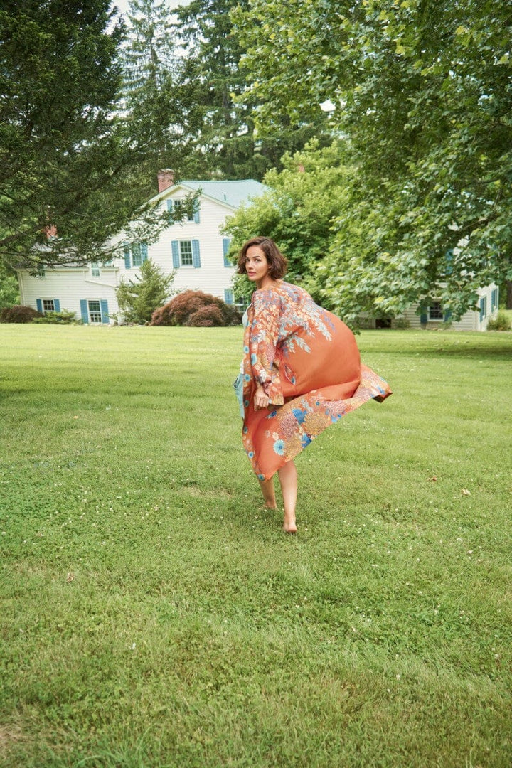 kimono trailing wisteria - terracotta kimono Powder