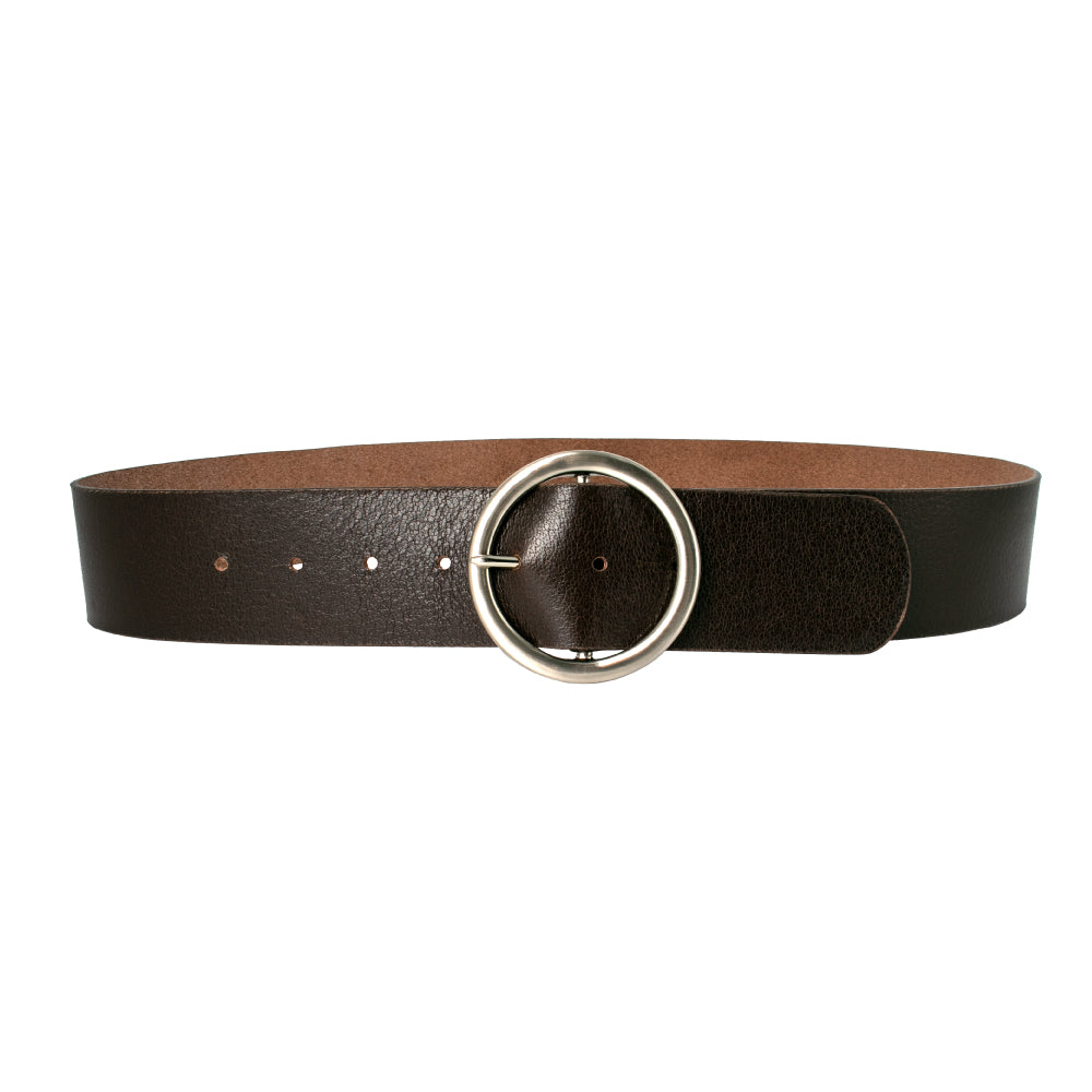 trentham leather belt - chocolate belt loop leather