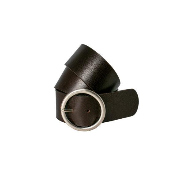 trentham leather belt - chocolate belt loop leather